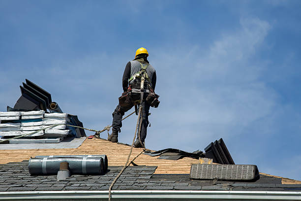 Professional Gutter Installation technician working in Plymouth, IL